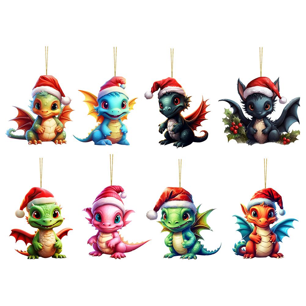 Christmas Acrylic Dragon Ornament Christmas Hanging Christmas Tree Pendant Ornaments Christmas Decorations New Year 2025
