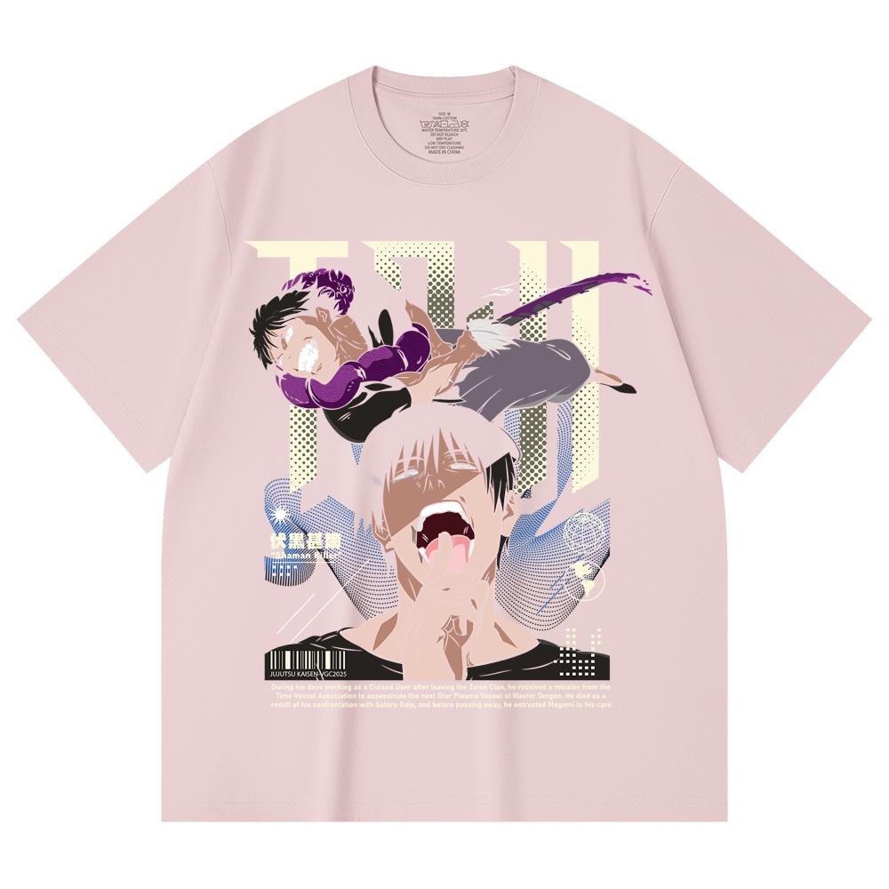230 Gsm 100% Cotton Jujutsu Kaisen V47 Toji Print Unisex Heavy Cotton T Shirt