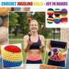 Lot de 6 Footbags Tissés à la Main au Crochet pour Jeux de Jonglage, de Coordination et Activités Extérieures