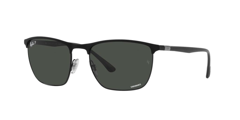 Sunglasses RB3686 Matte Dark Gray Contrast Enhanced Polarized Size 57 Ray-Ban Black/Black/Chromance/Crystal Lenses,