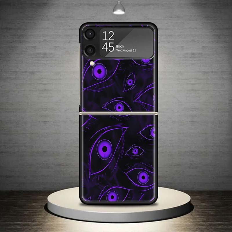 Scary Face Eyes Phone Case For Samsung Galaxy Z Flip 7 6 5 4 3 5G Shockproof Cover Z Flip7 Flip6 ZFlip5 Flip3 Flip4 Luxury Shell