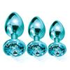 Rose Gold Rainbow Metal Anal Beads Butt Plug Set Colorful Crystal Mini Small Medium Large Anal Plug Jewelry Sex Toy Insert