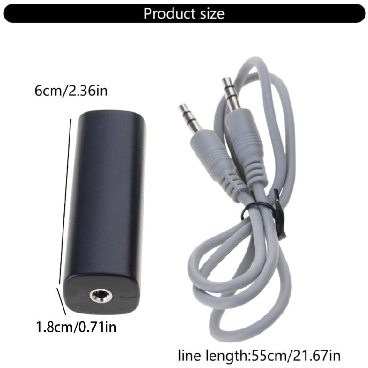 Portable Grounding Noise Isolator 3.5mm Port Sound Interferences Elimination Enhancing Sound Quality In Car and Home
