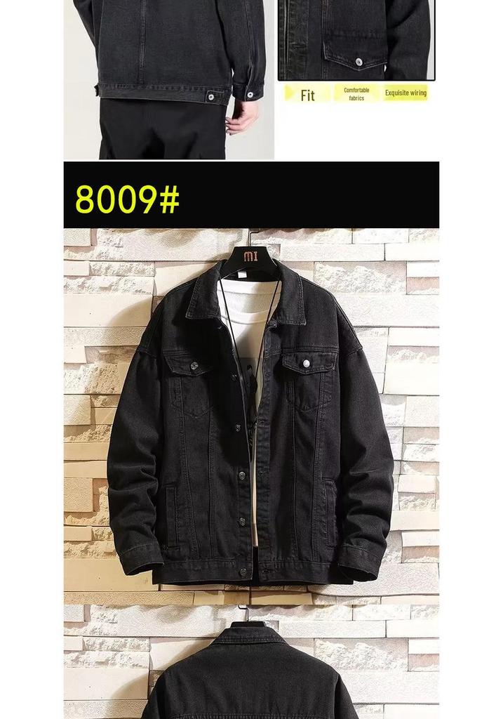 Men's Trendy Plus Size Denim Workwear Jacket - Versatile for Spring and Autumn