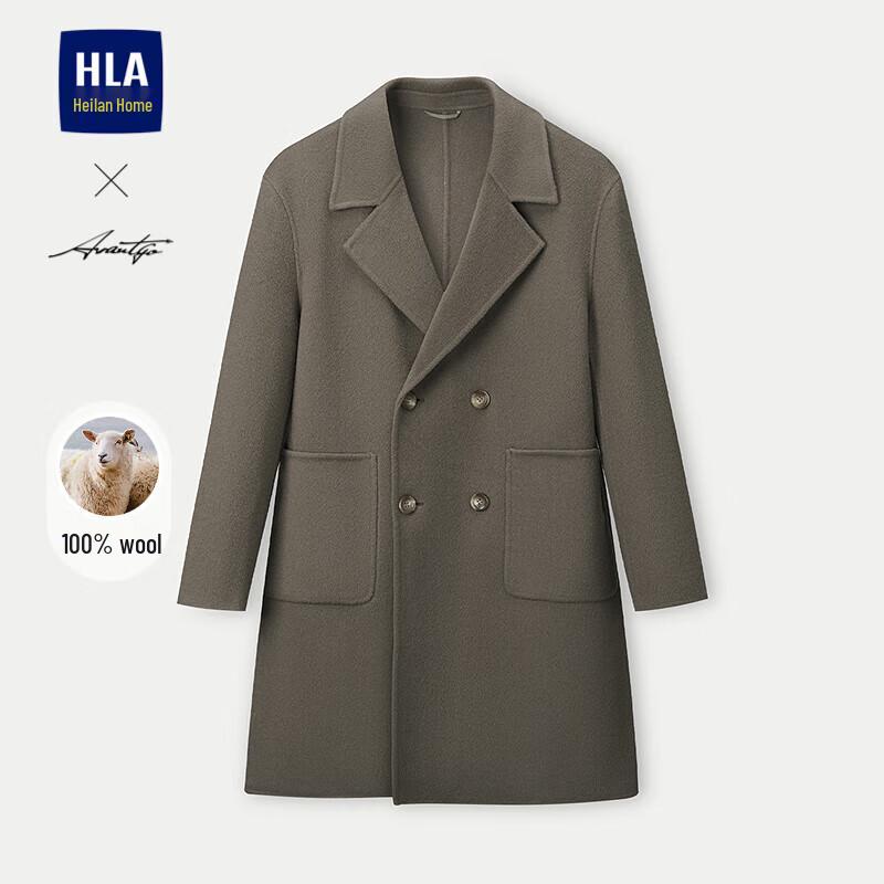 

HLA Men s Winter Mid-Length Wool Blend Coat L