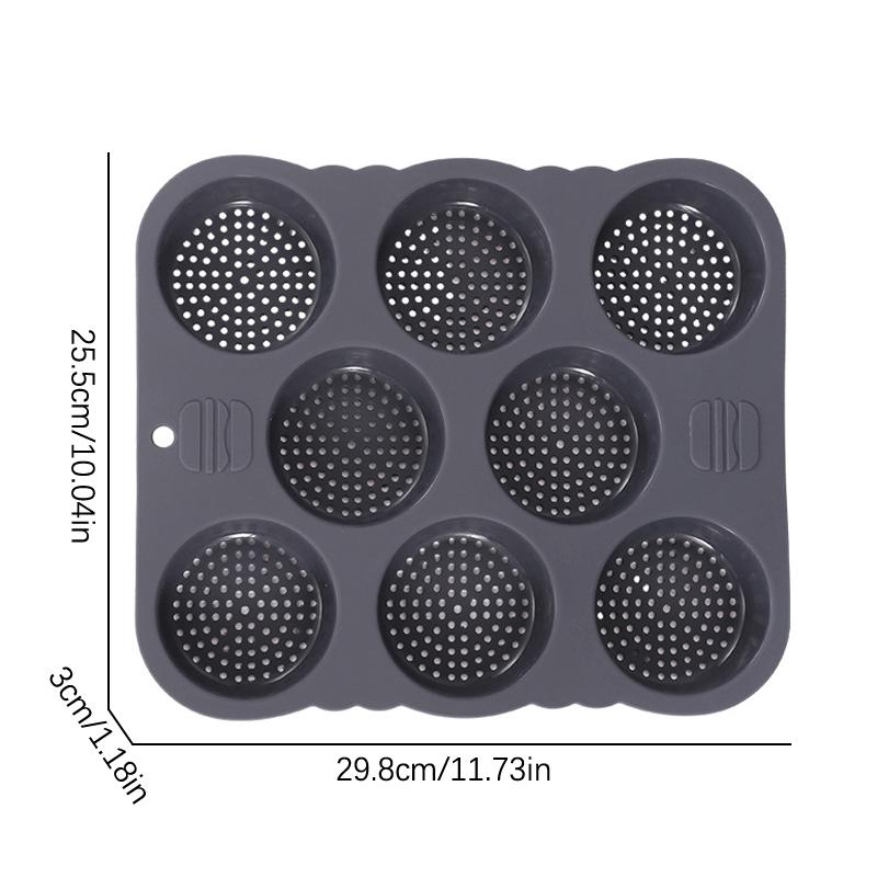 Hamburger Bun Pan 8 Cavity Reusable Non Stick Hamburger Bun Molds Silicone Hamburger Bread Pan Easy To Release Baking Pan