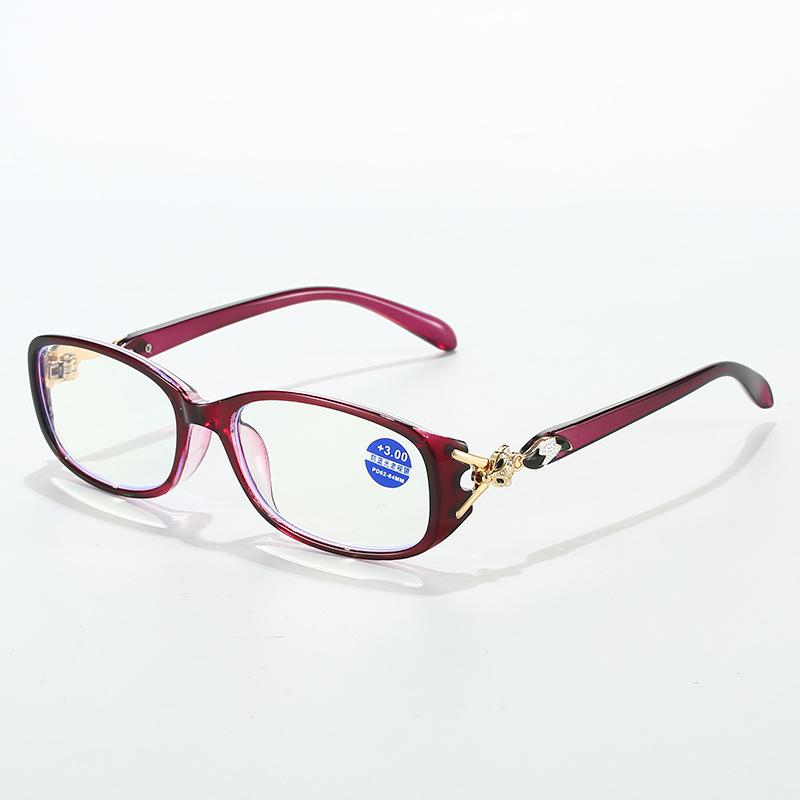 New middle-aged and elderly fashionable and elegant women's street stall lantern reading glasses anti-blue full-frame high-end far-sighted glasses