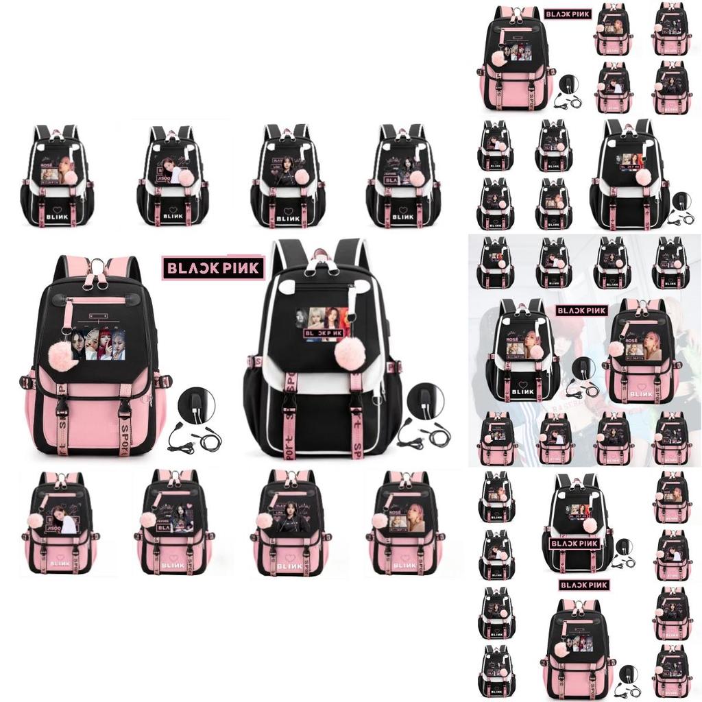 Unisex Blackpink Lisa Inspired Starry Sky Backpack Oxford Cloth Casual Travel Bag