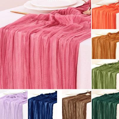 Flagge Einfarbig Plissiertes Design Böhmischer Stil Hochzeits-Tischläufer