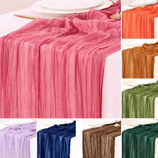 Table Flag Solid Color Pleated Design Bohemia Style Wedding Table Runner Special Events Wedding Decoration