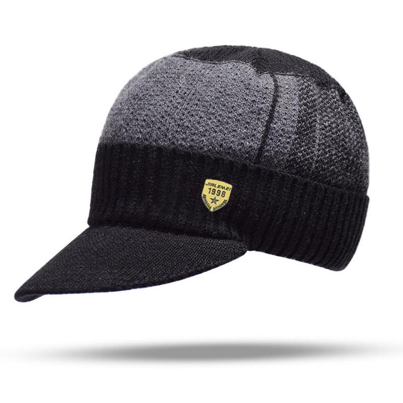 Winter Knitted Hat Outdoor Cycling Ear Protection Warmth Peaked Cap Casual Fashion Sunhat Bomber Hats 56-61CM
