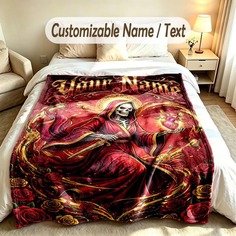 Valentine Love Theme Custom Blanket Personalized Name & Text Customized Soft Warm Throw Blanket Home Decor
