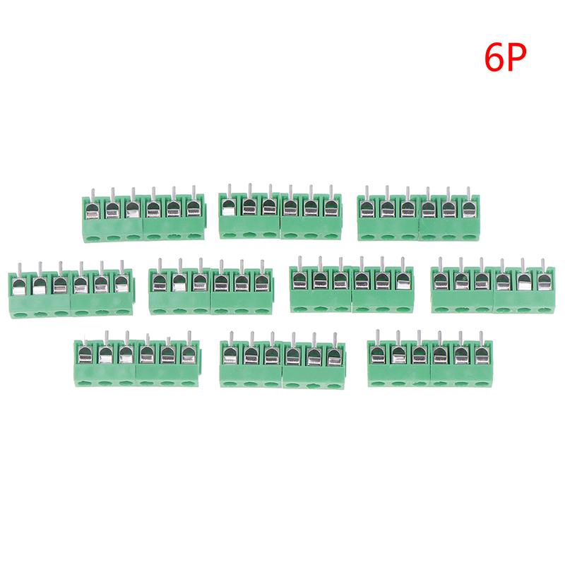 10Pcs PCB Terminal Block Connector Pitch 5.0MM KF301 Straight Pin 2/3/4/5/6P Screw PCB Terminal Blocks Connector Assortment Kit