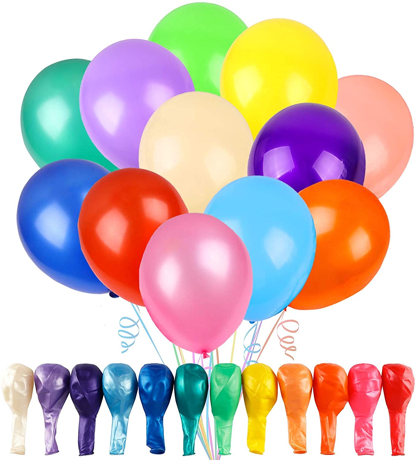 

Partyda Multi-Color Balloons 100 Pack Birthday Party Decorations Festival Event Celebrations Graduation Store Opening Anniversary Wedding