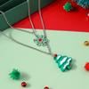 Fashionable Snowflake & Christmas Tree Necklace Set - Versatile European & American Clavicle Chain Jewelry