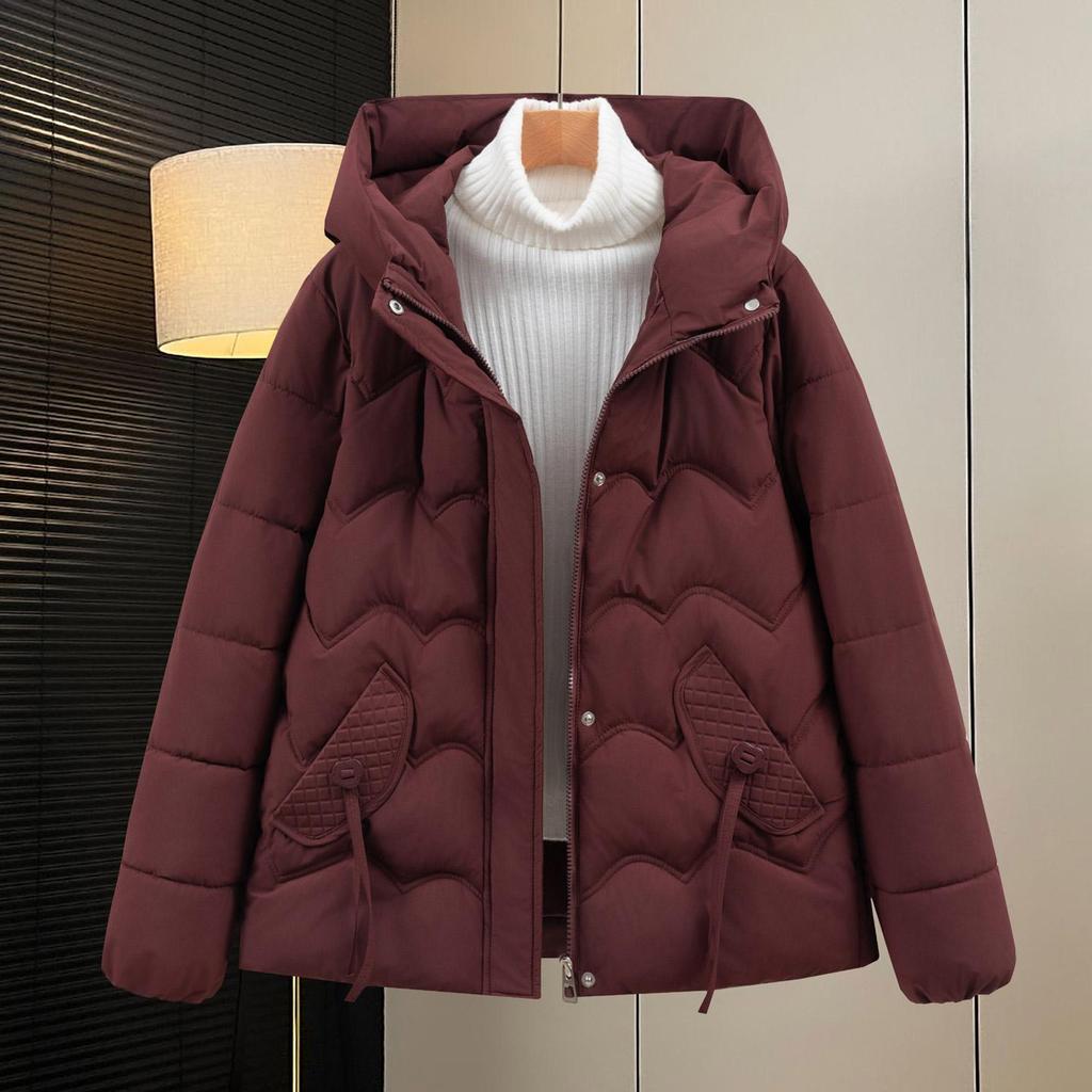 Autumn Winter Thicken Warm Parka Women Casual Sweety Solid Color Big Pocket Loose Hooded Coat Jackets Outwear