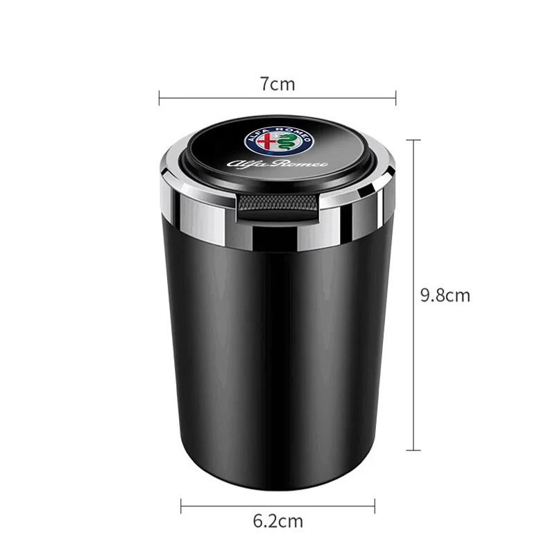 Car Stickers For Alfa Romeo Car Ashtray Cigarette Ash Holds Cup LED Light Automotive Ashtray For Alfa romeo giulietta giulia ste