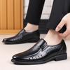 Leather Shoes Men Slip On Hole Summer Luxury Business Men Dress Office Shoes High Quality Elegant Men Party Wedding Footwear