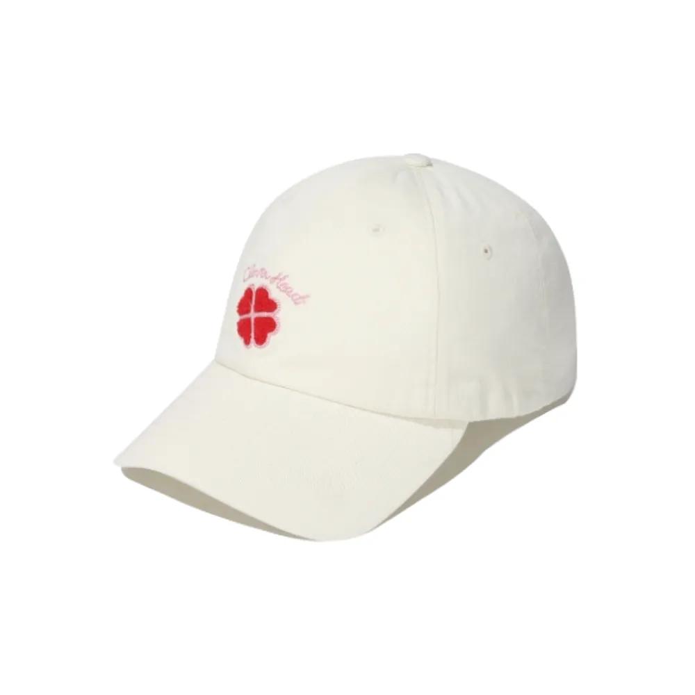 Women s Clover Heart Boucle Embroidery Ball Cap Ivory 189469 F