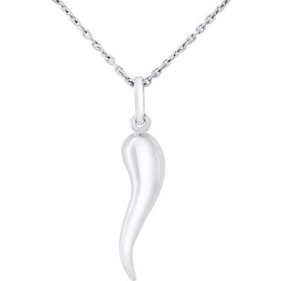 LÉA & ARTHUR - "CHILI PEPPER OR HORN OF PLANCY" Children's Pendant - Rhodium-plated 925 Sterling Silver