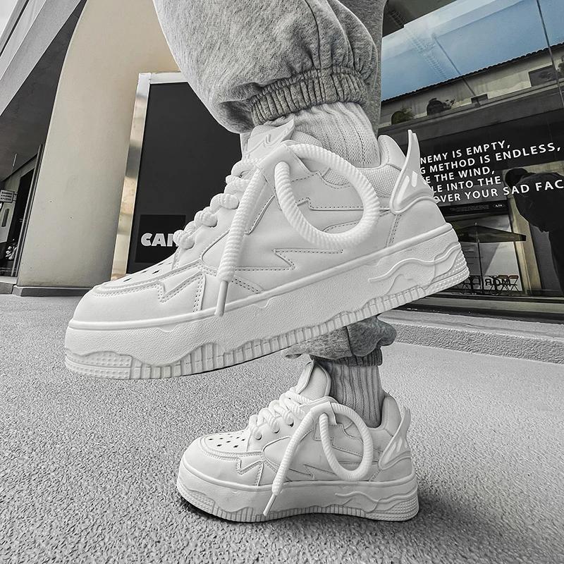 Fashion Street Purple Platform Sneakers Unisex Original Design Men's Skateboard Shoes Fashion Leather Casual Sports Shoes For Men Women