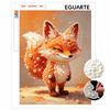 5D Framed Pearl Painting Kit Cute Little Orange Fox Pattern Sparkling Bead Art Canvas Ready To Display Romantic Home Decor Gift DIY Craft Supplies