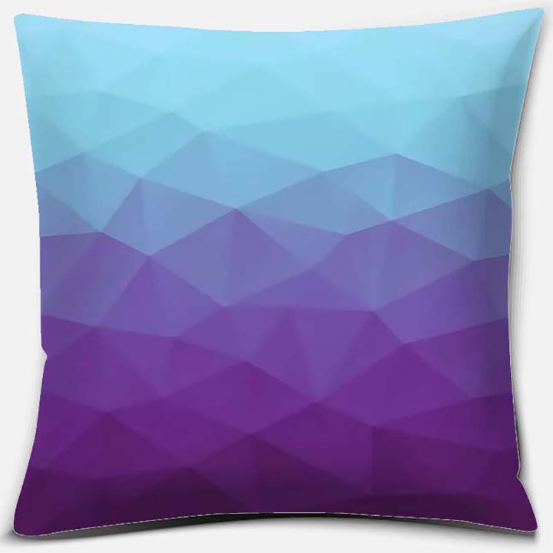 Purple Geometric Flower Text Printing Series Pattern Pillowcase Square Pillowcase Home Office Decoration Pillowcase