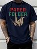 Unisex Summer Cotton Short Sleeve T Shirt Paper Folder Origami Crane Print Crew Neck Casual Loose Art Street Fashion Male Tee