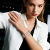 Cute Women's Watch with Chain Bracelet: Stylish Analog Display Heart Natural Stone Quartz Watch In Silver - Perfect Gift for Birthdays,