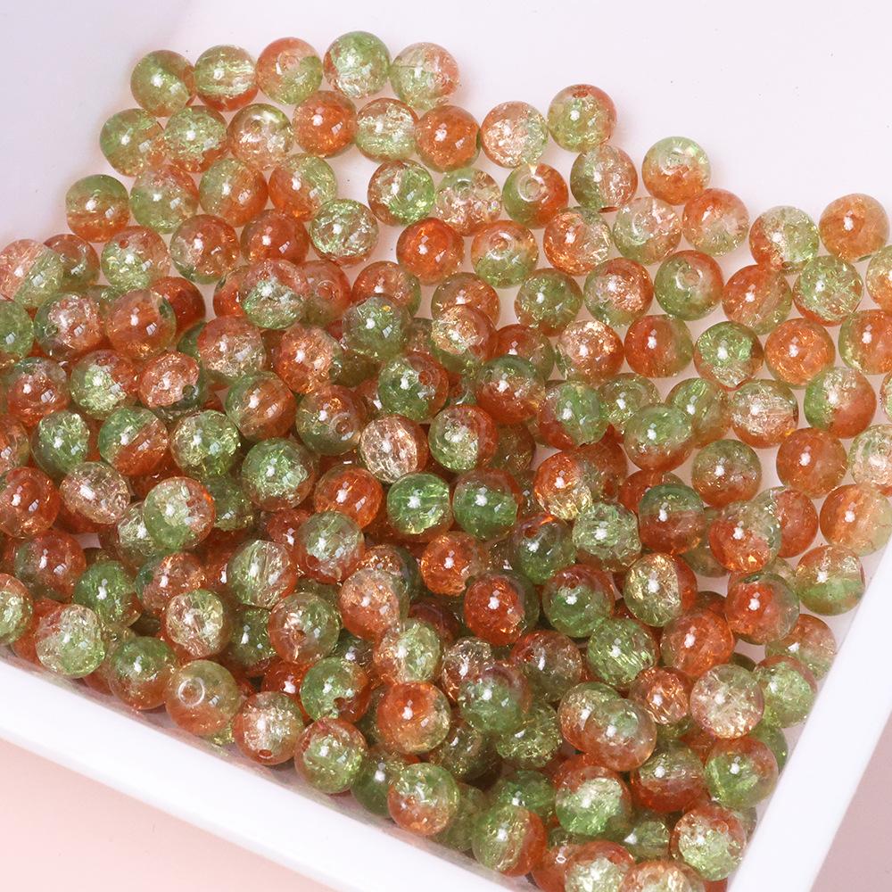 Yori 60 Piecess 10mm Dual Color Glass Loose Beads for Handmade DIY Bracelet Necklace Jewelry Making Supplies Decorative Beads