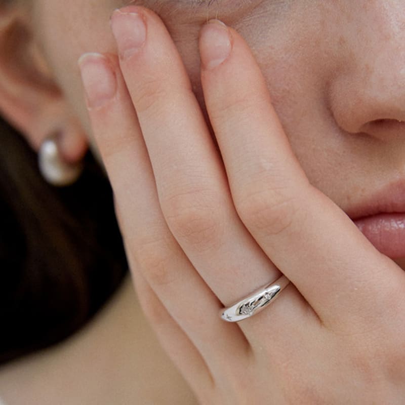 By Hyeres [925 Silver] Star Stone Ring (Silver) BH7R52712W9