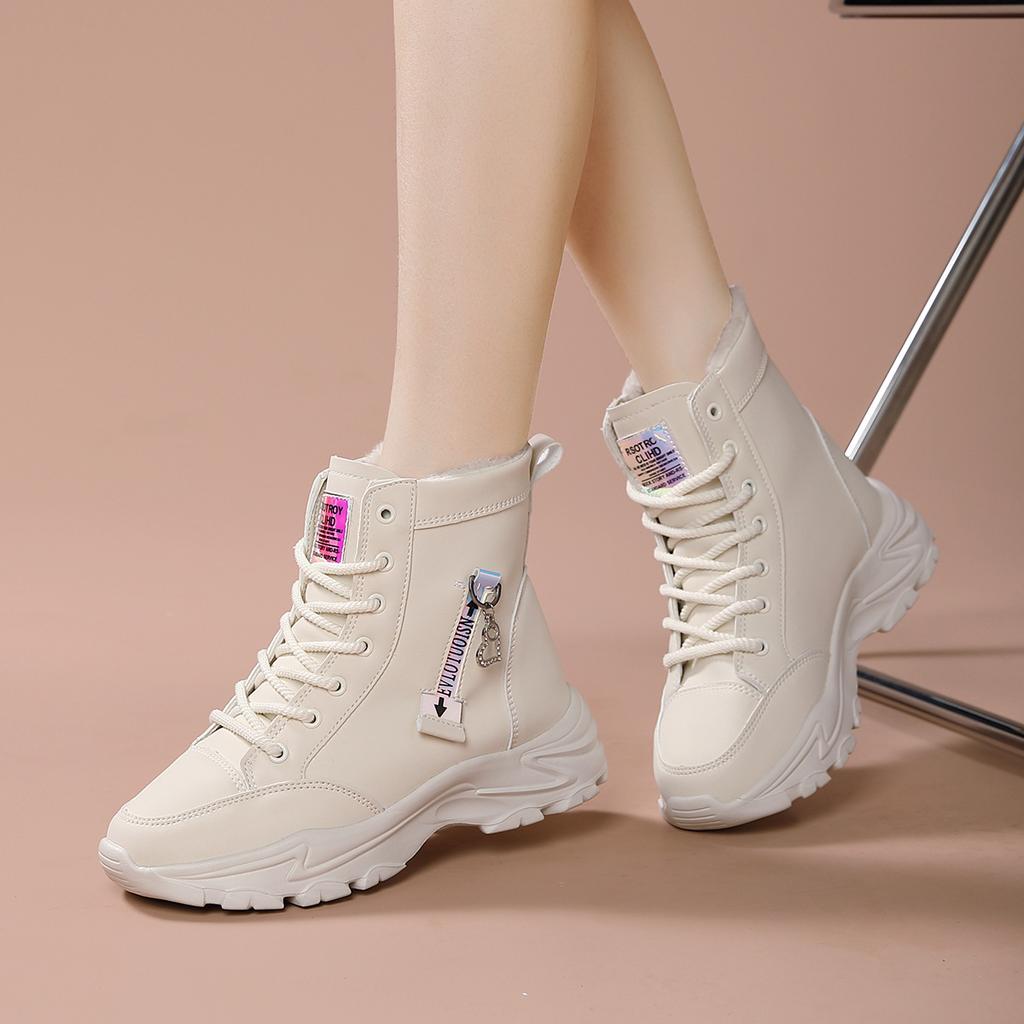 Mom shoes cotton shoes winter piled thickened warm sports shoes outdoor non-slip casual snow boots
