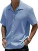 2026 European Summer Men's Fashion Short Sleeve Casual Button-up Shirt