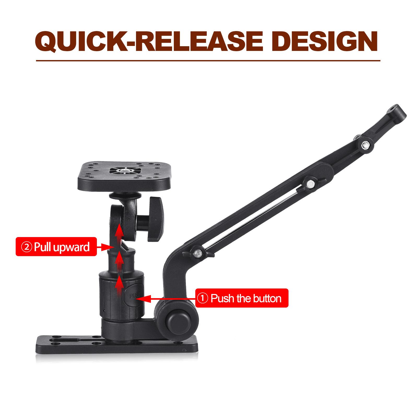 

Kayak Fish Finder Mounting Plate Kayak Boat Transducer Mounting Arm with Fishing Pole Holder