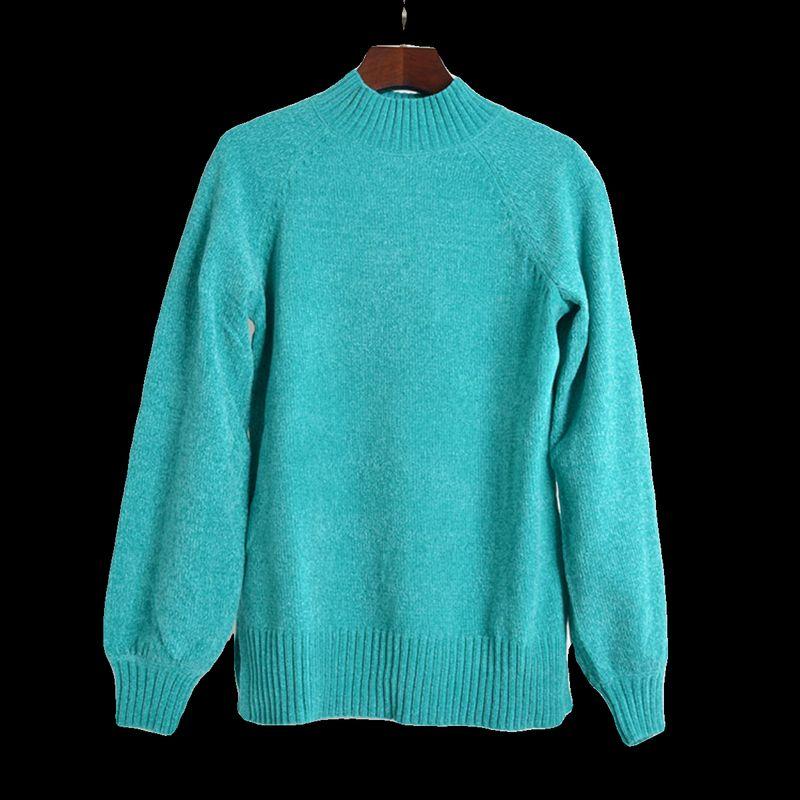 Trade Original Order Fashion Half Turtleneck Pullover Long Sleeves Knitwear Female Autumn and Winter Sweater Soft Glutinous Loose All-Matching Top