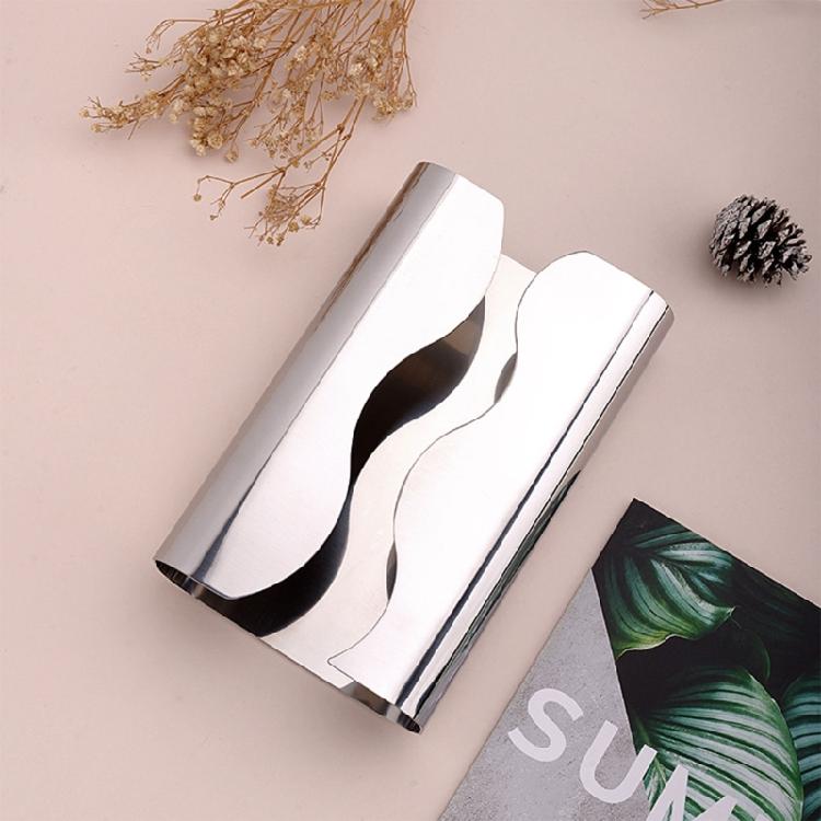 Elegant Curved Stainless Steel Tissue Box Simple Nordic Style Durable Surfaces Easy Refill Paper Holders Home Decors