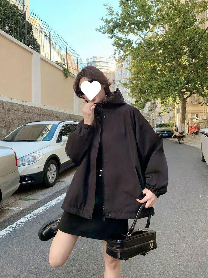 Women's Casual Outdoor Hooded Windbreaker - Stylish Loose-Fit Long Sleeve Jacket for Spring & Autumn