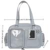 PU Leather Japanese Crossbody Bag Large Capacity Multi-pocket Design Transparent Ita Bag Zipper Storage Simple