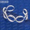 925 Sterling Silver Adjustable Circle Bangle Wedding Jewelry