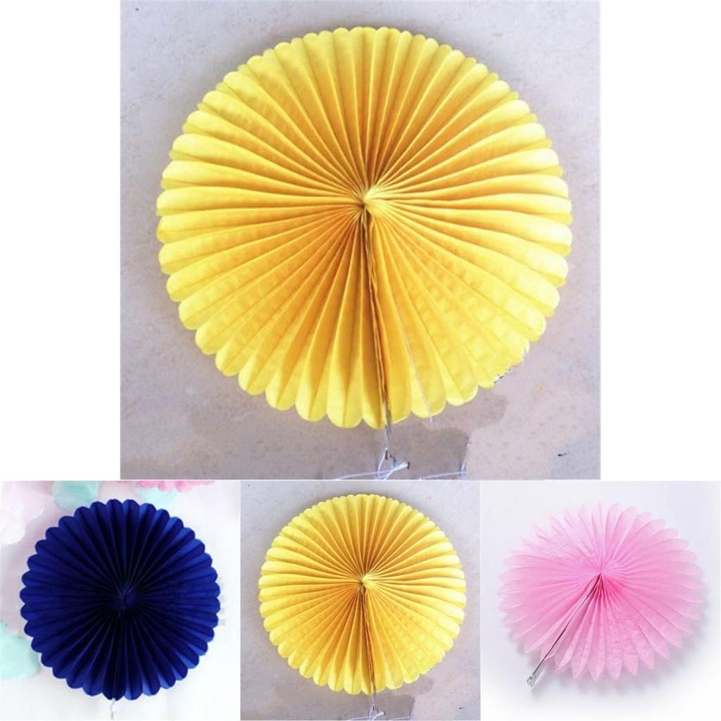 Elegant Tissue Paper Flower Hanging Fan Set For Vibrant Wedding Birthday Decor