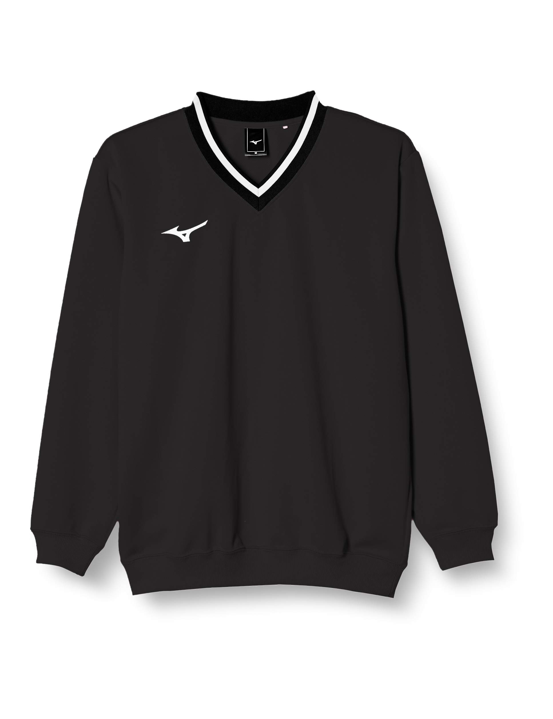 

Mizuno Tennis Size L to Japanese size Sweatshirt, V-Neck, Thick, Moisture-Wicking, Quick-Drying, Stretch, Unisex, 62JC8002, Black, (equivalent L) чёрный