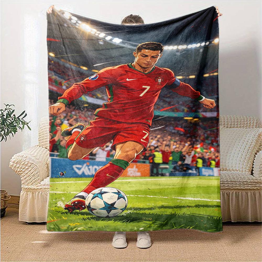 Cristiano Ronaldo Celebration Blanket Durable Comfort Perfect for Couch Seaside Livingroom Four Seasons Multipurpose Digital Print