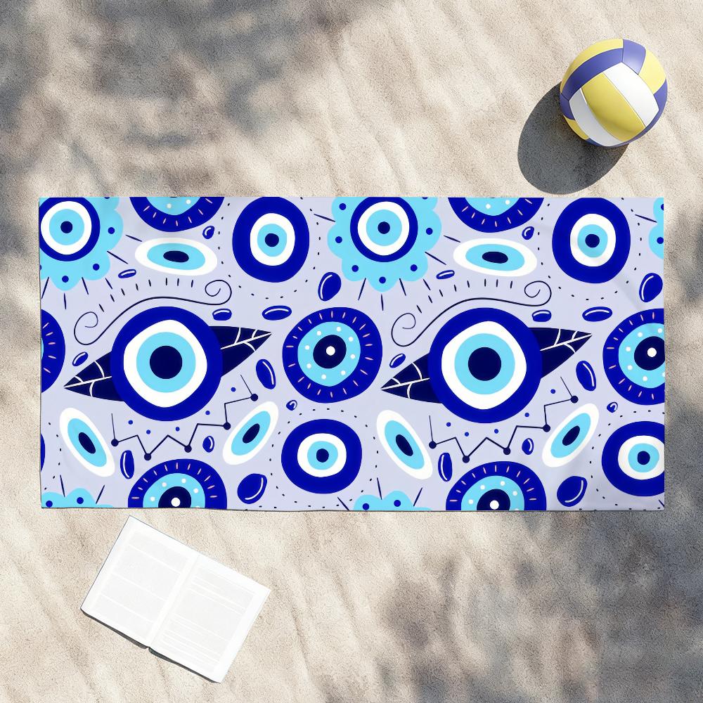 Evil Eye Art Print Towel Shower Sauna Travel Spa Quick Dry Gym Accessories Soft Large Beach Towels