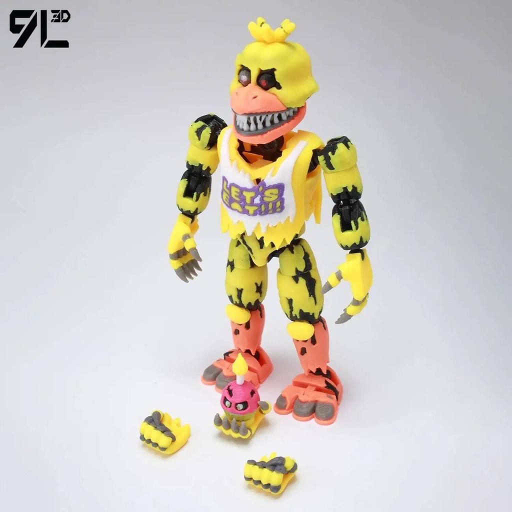 9L3D Imprimé Nightmare Freddy Titan13 FNAFs L'Harem de Minuit de l'Ours Five Nights Articulation Mobile Amovible Périphérique de Jeu Jouet pour Garçon