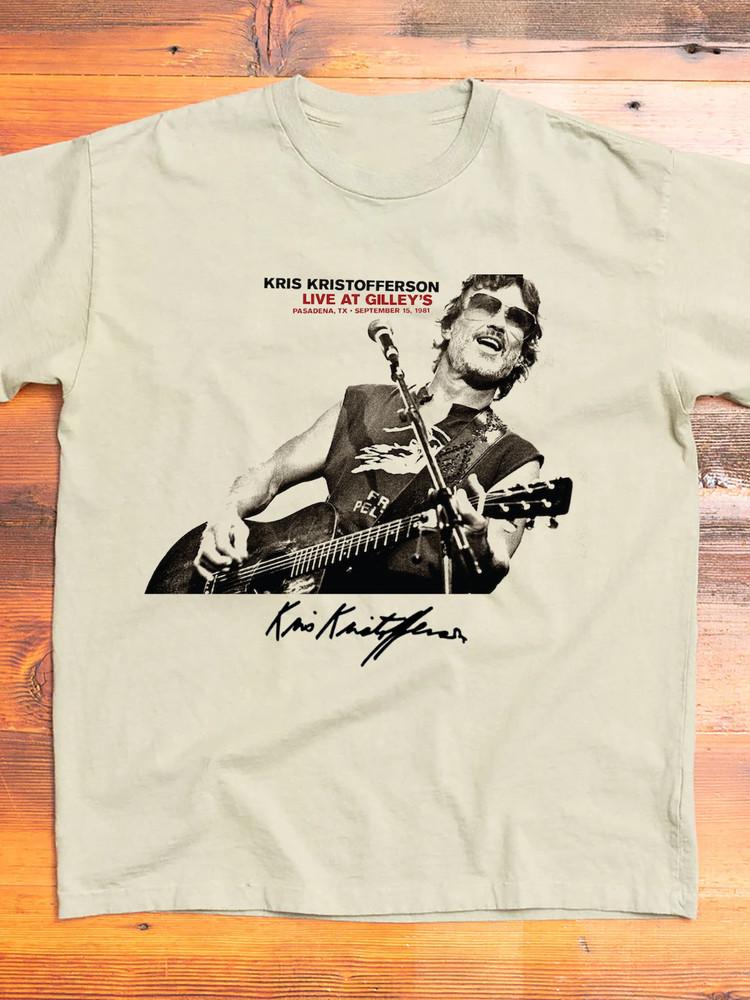 

Kris Kristofferson Live at Gilley s Short Sleeve Sand All Size Shirt OM59 Unisex T-Shirt XXL