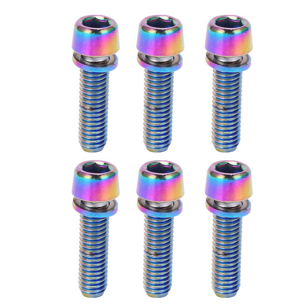 6Pcs/Set Stem Bolts M5x18mm Bicycle Handlebar Stem Screw With Washer MTB Road Bike Stem Riser Screw