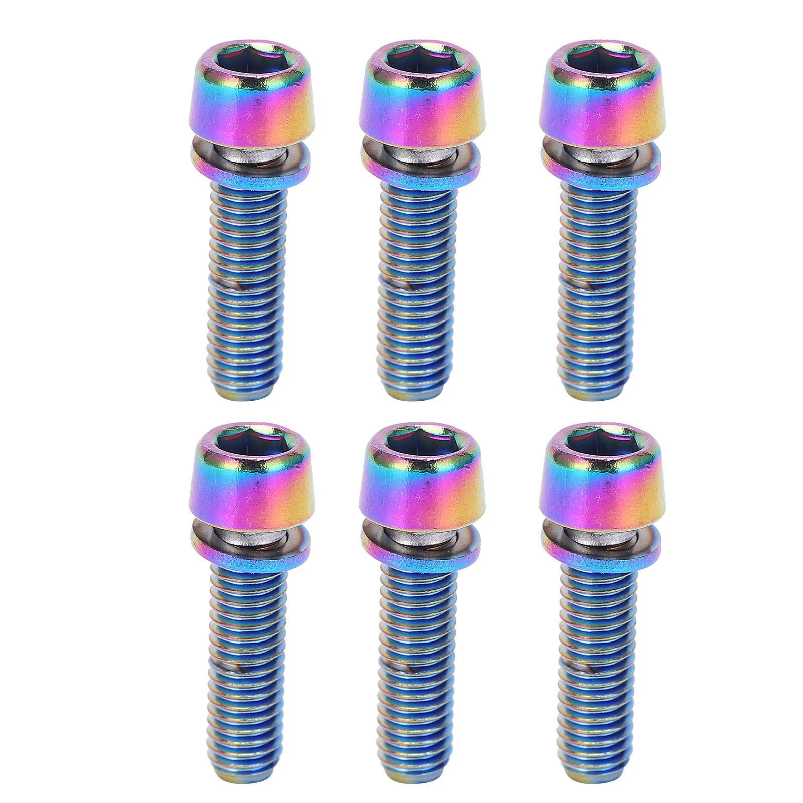 

6Pcs/Set Stem Bolts M5x18mm Bicycle Handlebar Stem Screw With Washer MTB Road Bike Stem Riser Screw