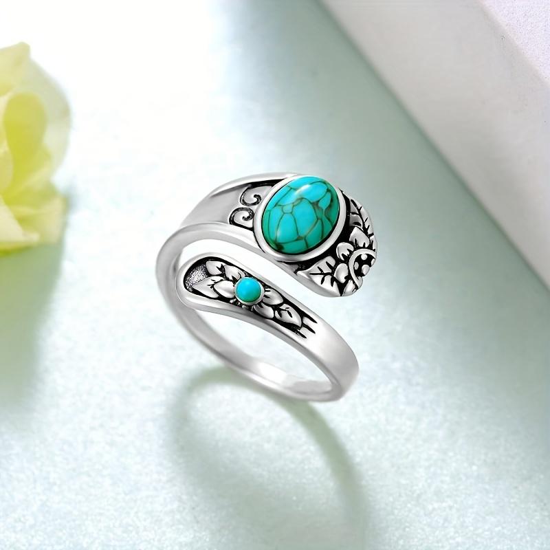 Vintage Turquoise Ring - Victorian Style Jewelry - Turquoise Stone - For Men & Women - Perfect Gift for Anniversary & Birthday