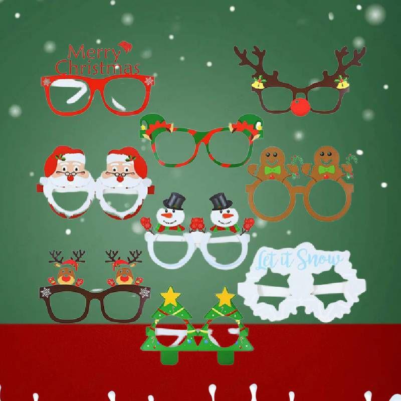 Fabelhafte 9 Stück Weihnachtsbrillen Party Requisiten Weihnachtsmann Schneemann Baum Elch