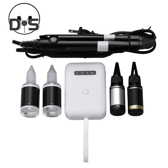 

1 набір інструментів для нарощування волосся зі світлодіодним ультрафіолетовим світлом 405 нм Машина для нарощування волосся Професійний домашній перукар Інструменти для видалення нарощеного волосся US Plug білий